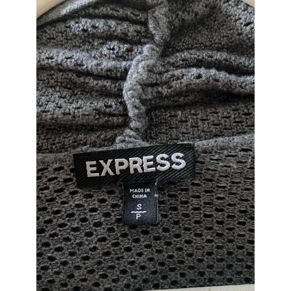 Express Open Front Cardigan Gray Mesh Small - image 8